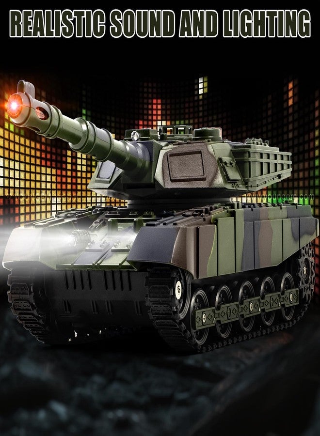 Supdex 1/28 RC Battle Tank Set, Remote Control Army Toy That Shoots for Kids and Adults, 2.4G Military Tank Model Toy for Boys Age 6+ Years Old with Sound and Lights - Image 3